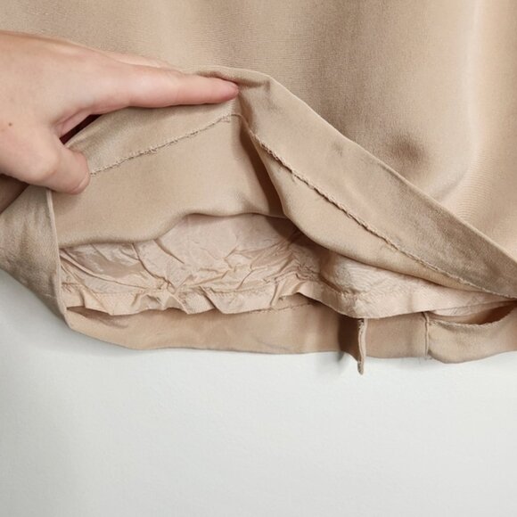 Vintage Pull On Neutral Tan Pencil Skirt Size - Picture 9 of 12